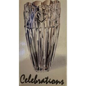 Celebrations "Sweet Heart" 7.5" Lead Crystal Vase with Heart Motifs